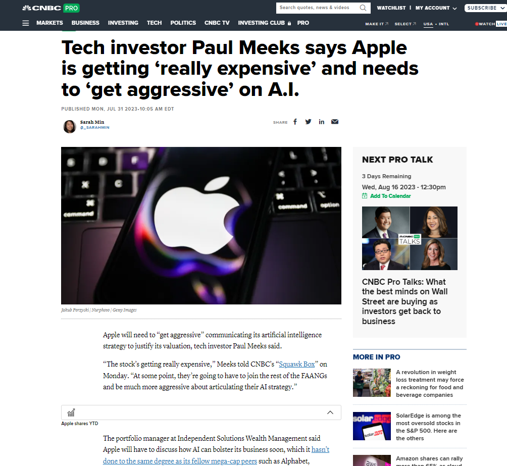 apple ai stock aggressive strategy article